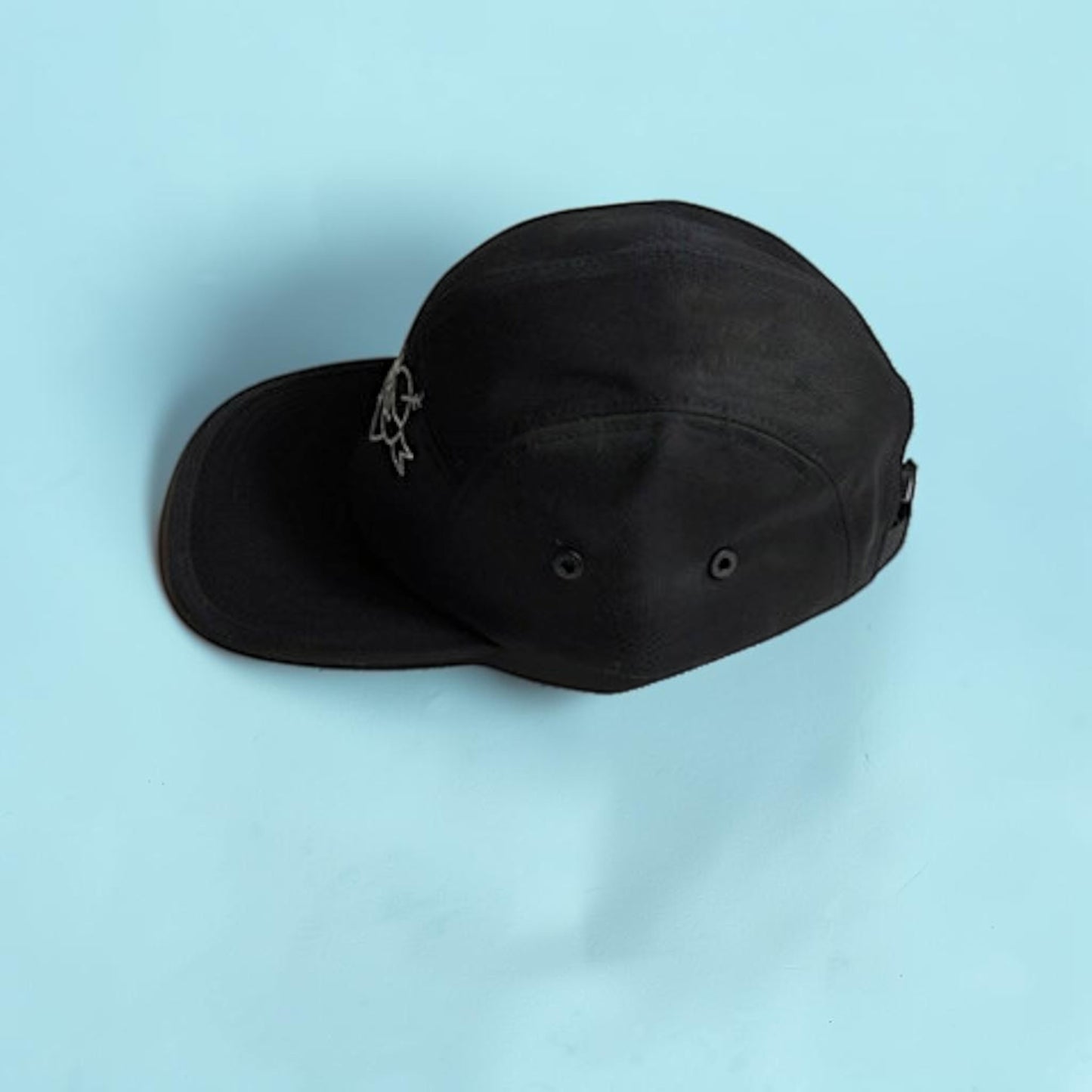 Embroidered Dad Hat — Tattoo Style Black Flat Bill Cap