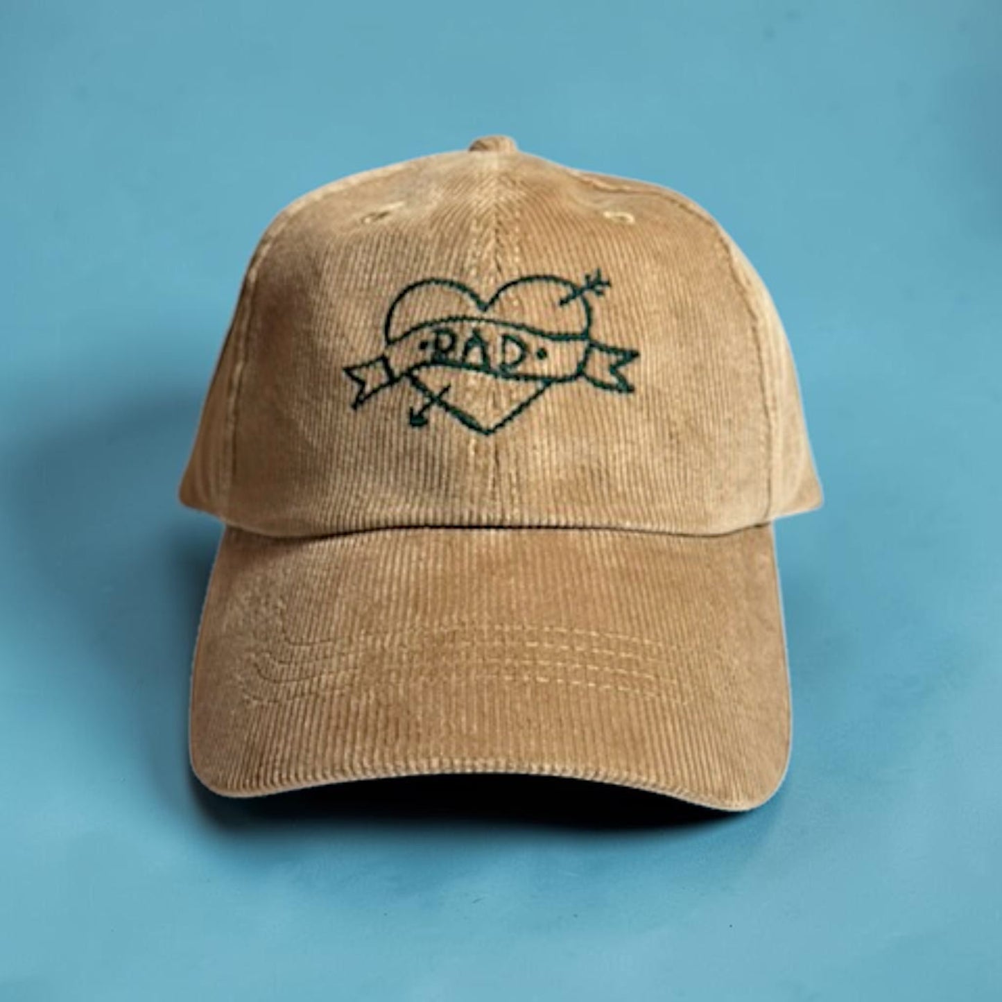Embroidered Corduroy Dad Hat — Tattoo Style Father's Day Cap