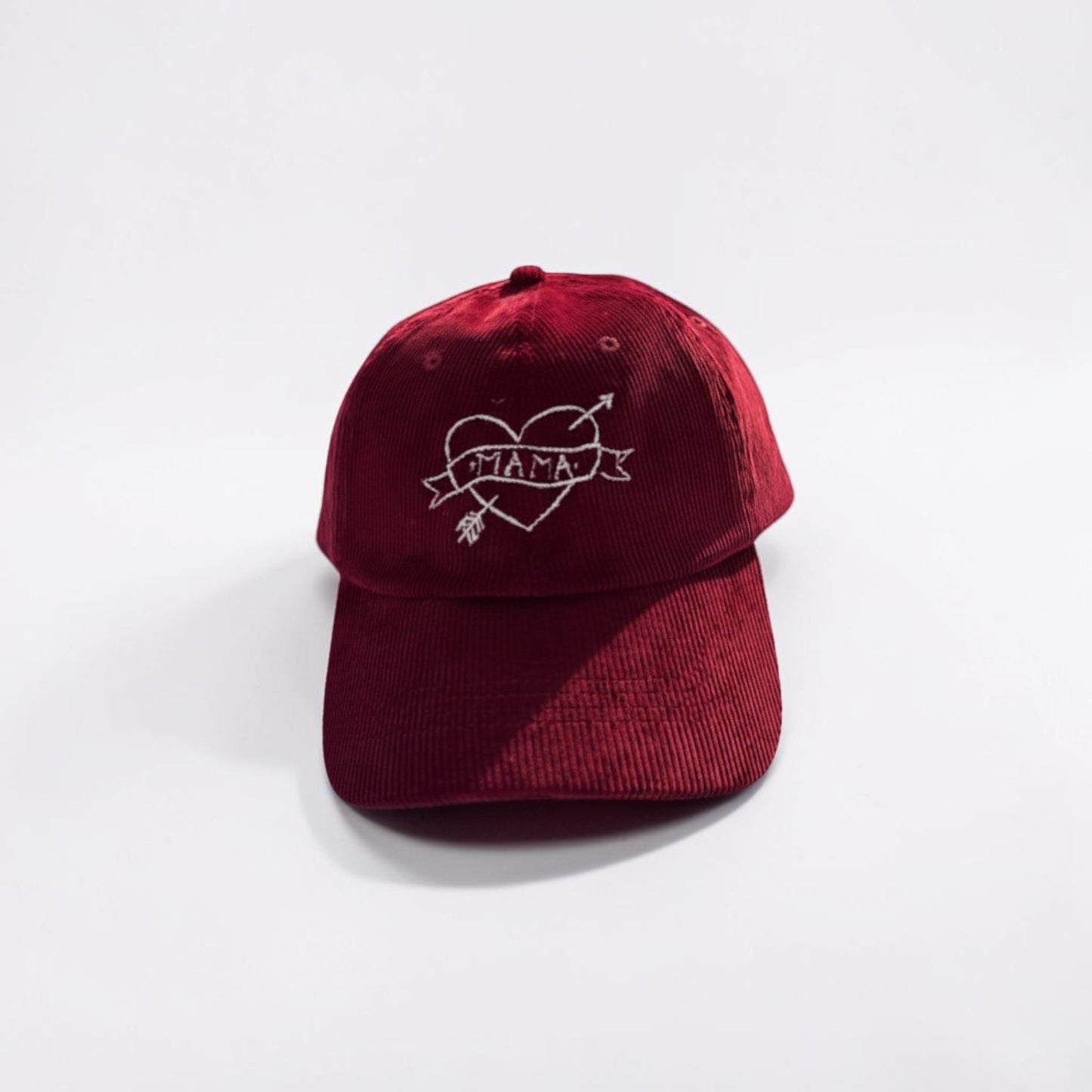 Embroidered Mama Tattoo Corduroy Baseball Cap | Mother's Day Gift for Mom | Quirky Embroidery