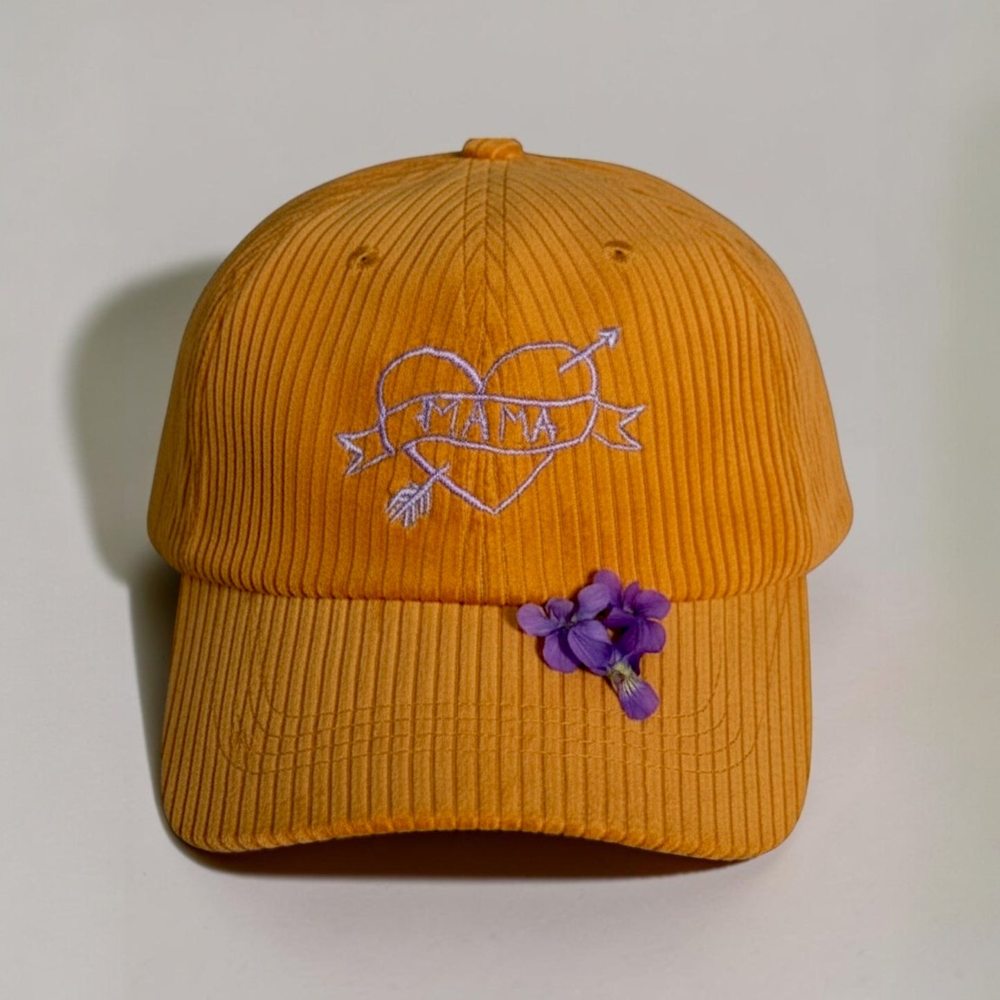 Embroidered Mama Tattoo Corduroy Baseball Cap | Mother's Day Gift for Mom | Quirky Embroidery