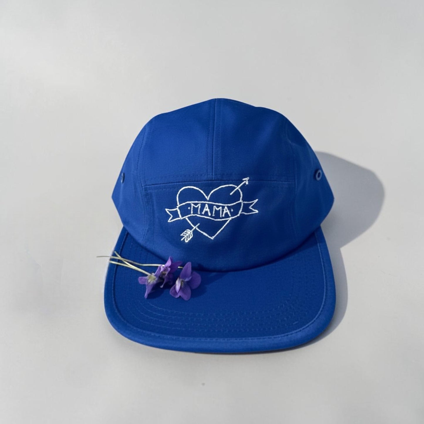 Embroidered Mama Tattoo Flat Bill Hat | 5 Panel Cap | Mother's Day Gift for Mom | Quirky Embroidery
