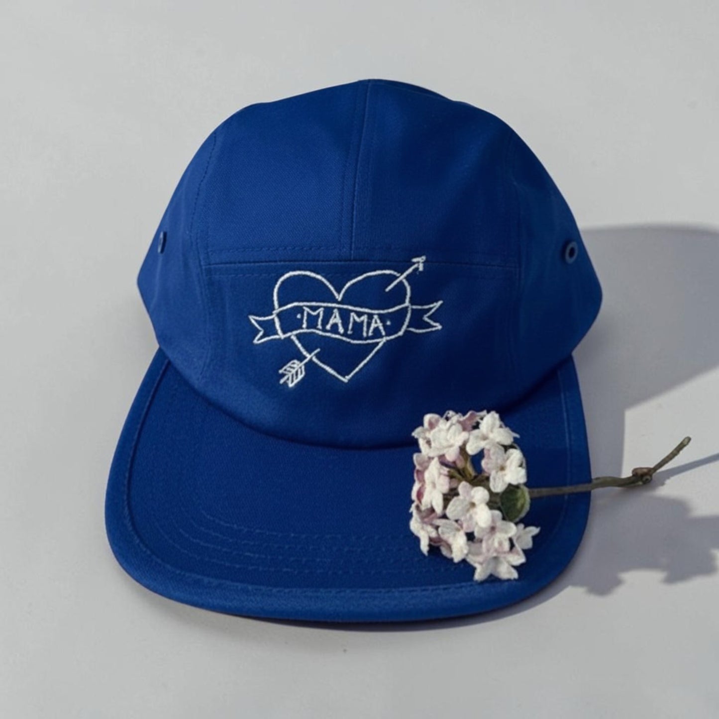 Embroidered Mama Tattoo Flat Bill Hat | 5 Panel Cap | Mother's Day Gift for Mom | Quirky Embroidery