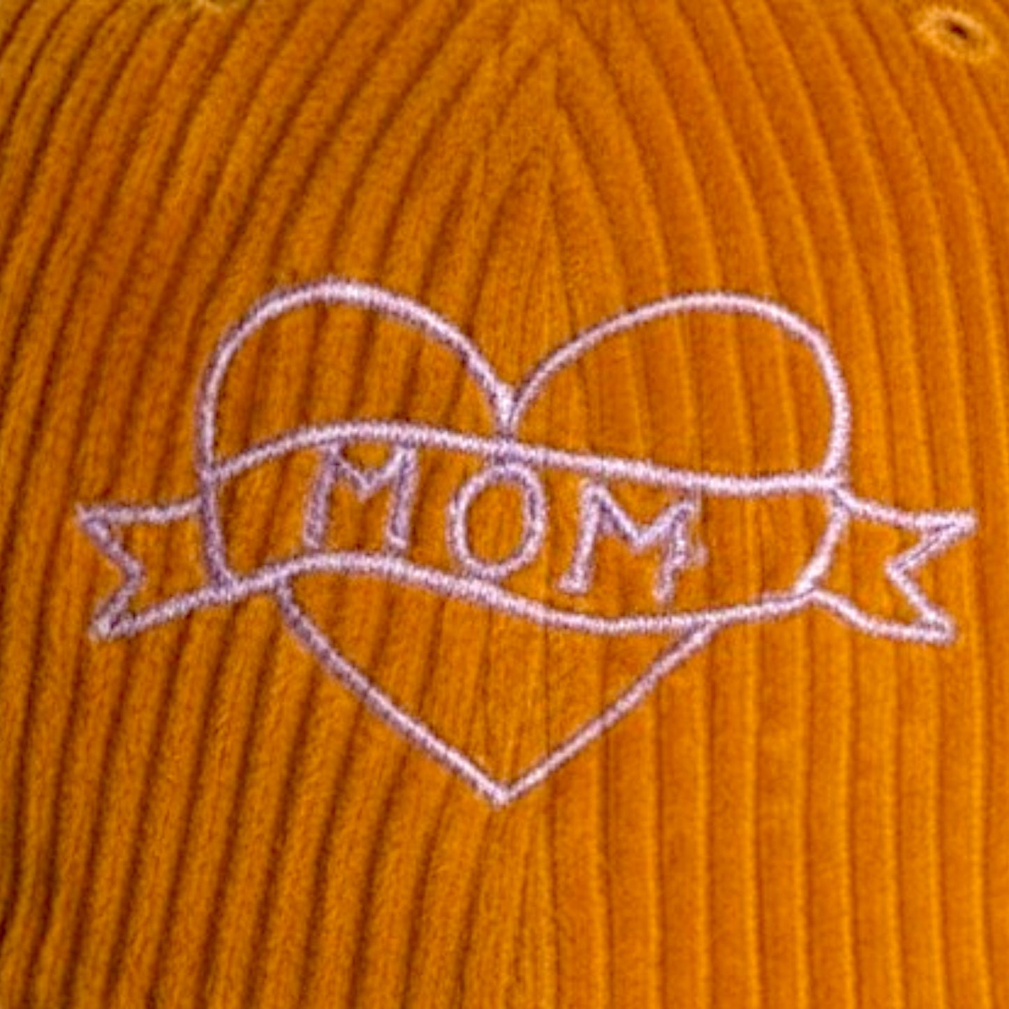 Embroidered Mom Tattoo Corduroy Baseball Cap | Mother's Day Gift | Quirky Embroidery