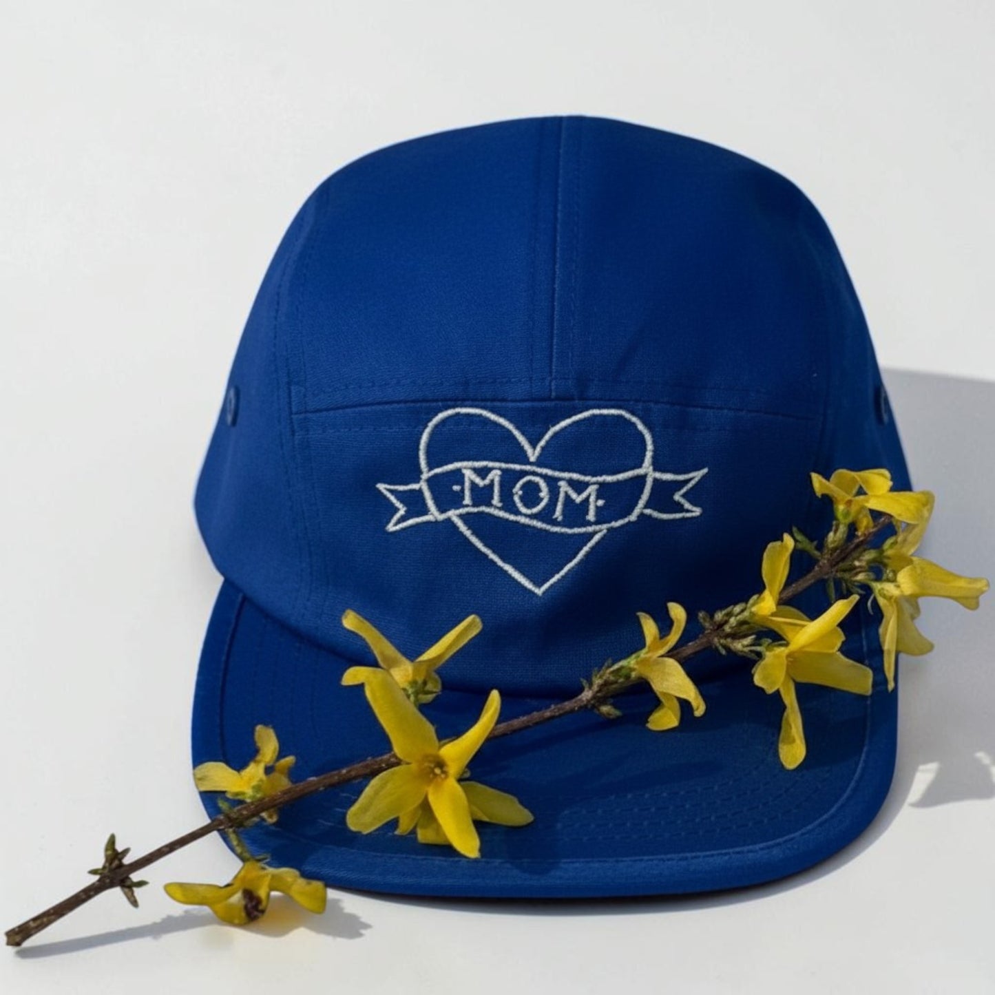 Embroidered Mom Tattoo Flat Bill Hat | 5 Panel Cap | Mother's Day Gift | Quirky Embroidery