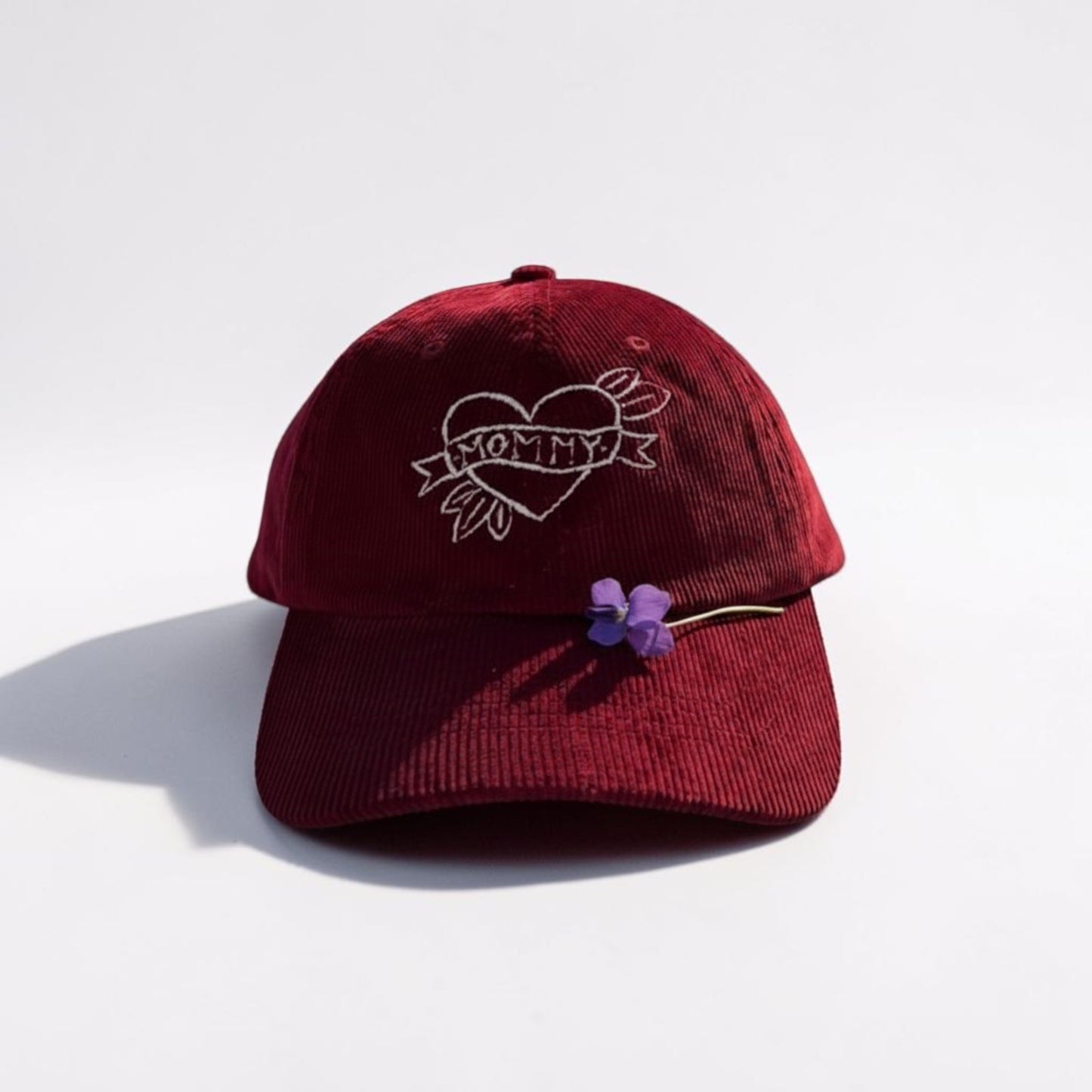 Embroidered Mommy Tattoo Corduroy Baseball Cap | Mother's Day Gift | New Mom Gift | Quirky Embroidery