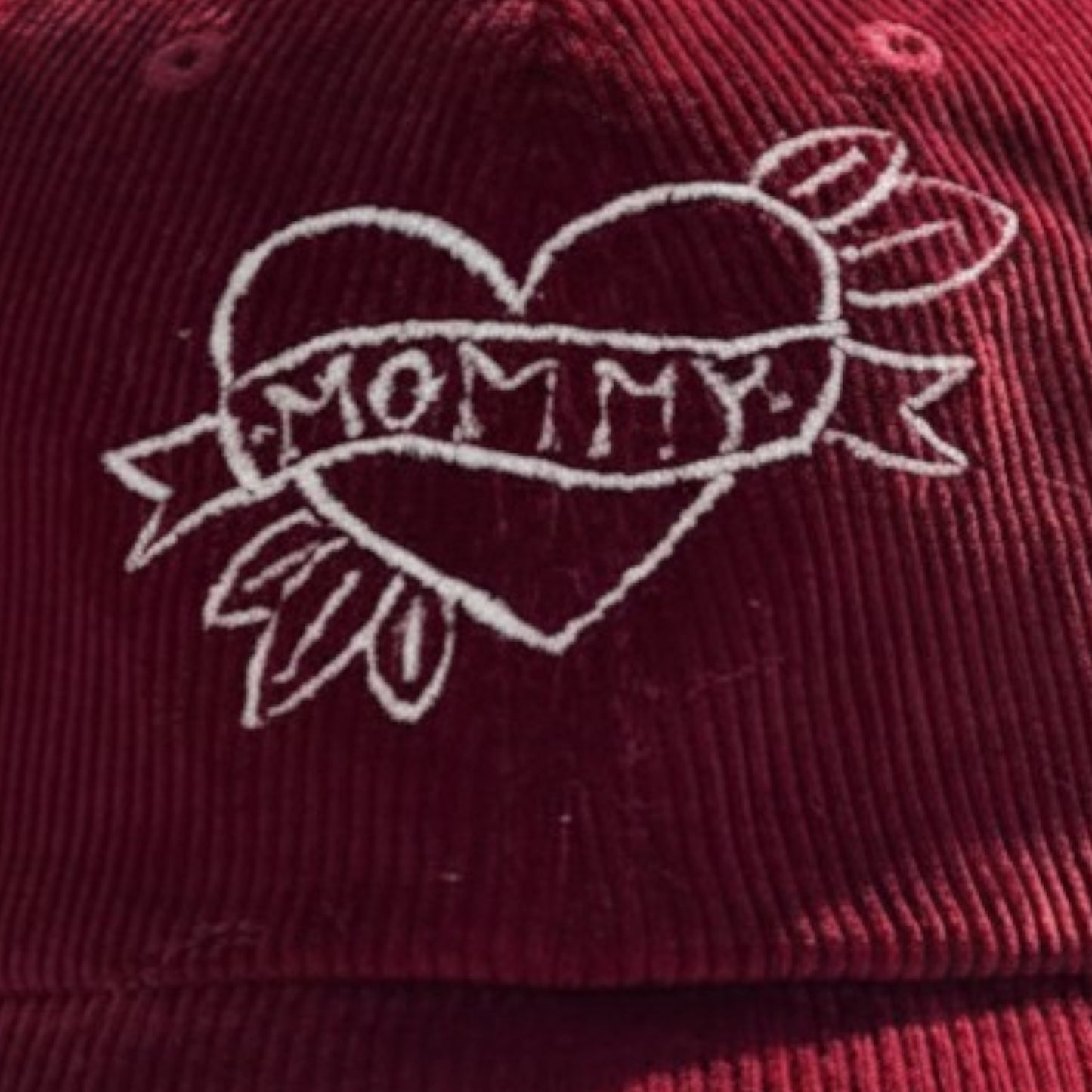 Embroidered Mommy Tattoo Corduroy Baseball Cap | Mother's Day Gift | New Mom Gift | Quirky Embroidery