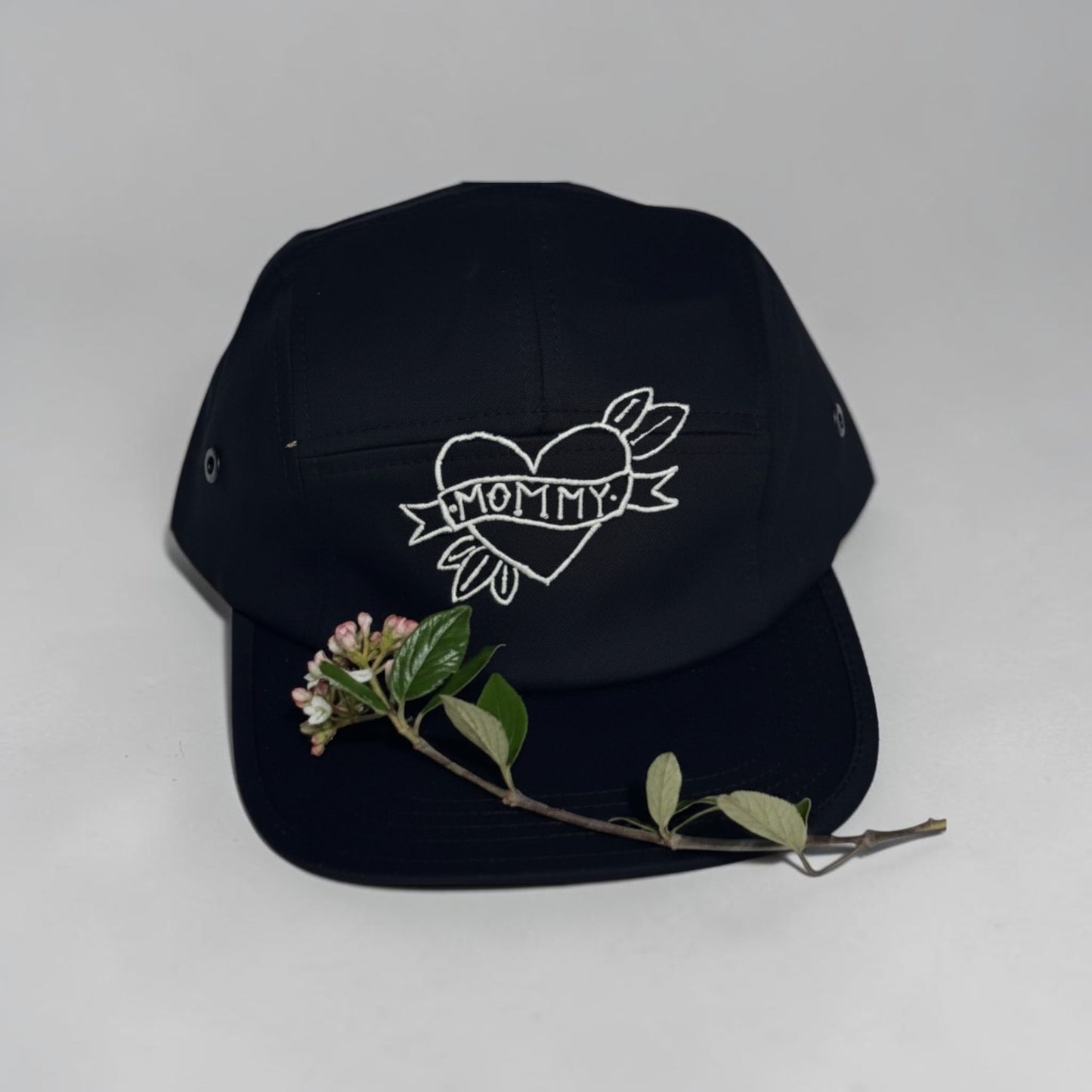 Embroidered Mommy Tattoo Flat Bill Hat | 5 Panel Cap | Mother's Day Gift | New Mom Gift | Quirky Embroidery